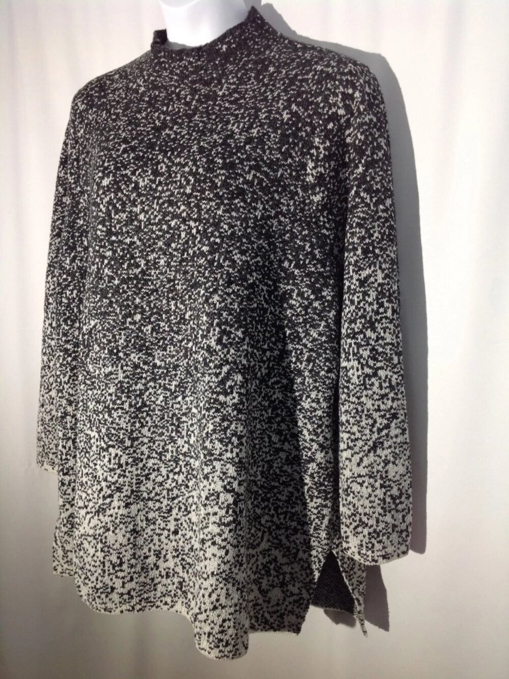 J. Jill mock neck long sleeve speckled gradient ombré knit relaxed sweater dress - Picture 2 of 14